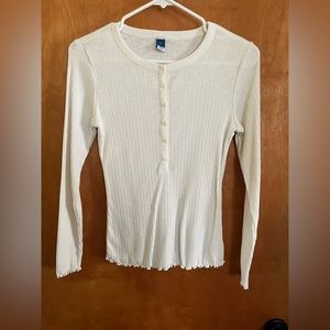 Old Navy | White Ribbed Long Sleeve